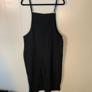 Black wide leg jumpsuit overalls